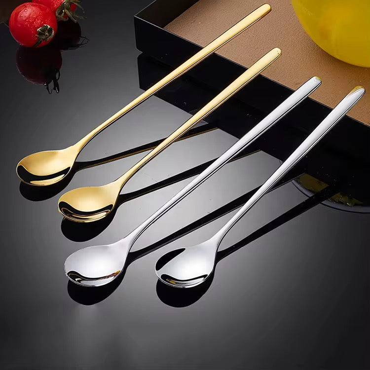 Stainless steel long handle high quality tea/coffee spoons pack of 5.