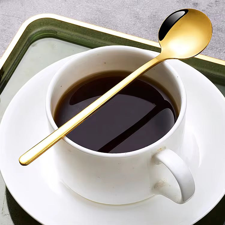 Stainless steel long handle high quality tea/coffee spoons pack of 5.