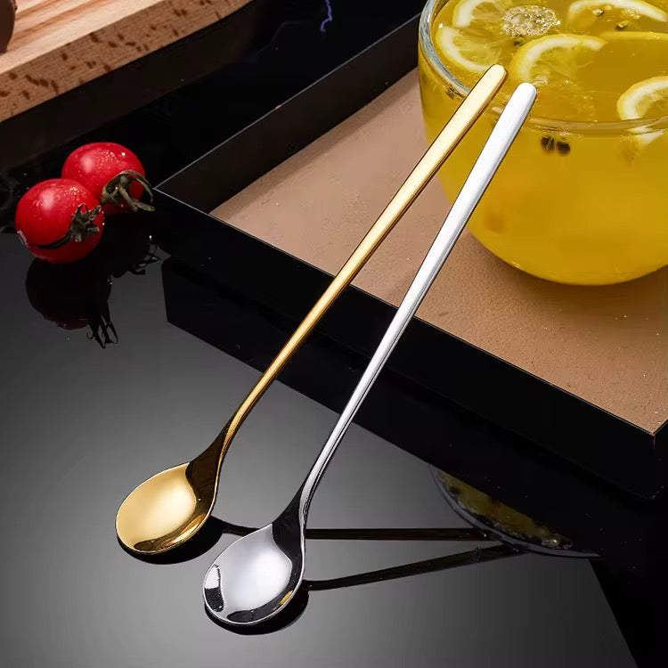 Stainless steel long handle high quality tea/coffee spoons pack of 5.
